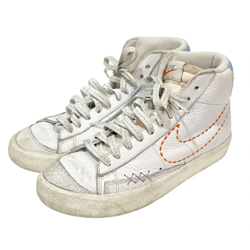 Nike Size 8 Blazer Mid 77 DX2350-100 White Leather Sneaker‎